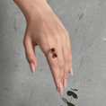 Load image into Gallery viewer, LINDEZA Carnelian sterling silver adjustable heart ring
