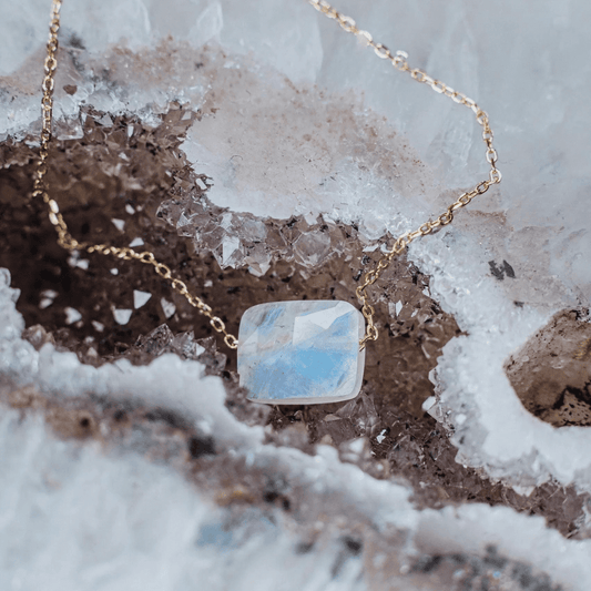 Square shaped moonstone sterling silver and 14K gold plated bracelet