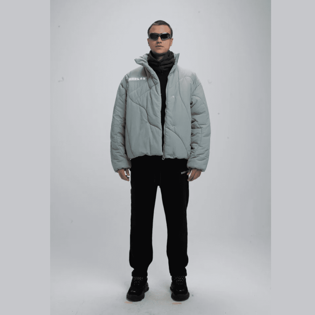 MARLOW Grey Puffer Jacket | Large