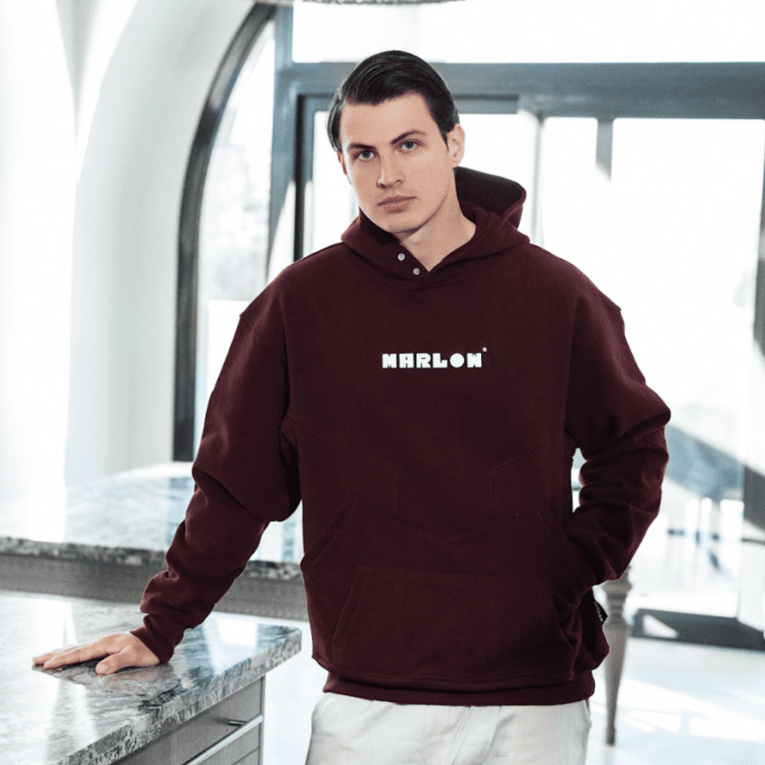 MARLOW Maroon Stich Hoodie | Large
