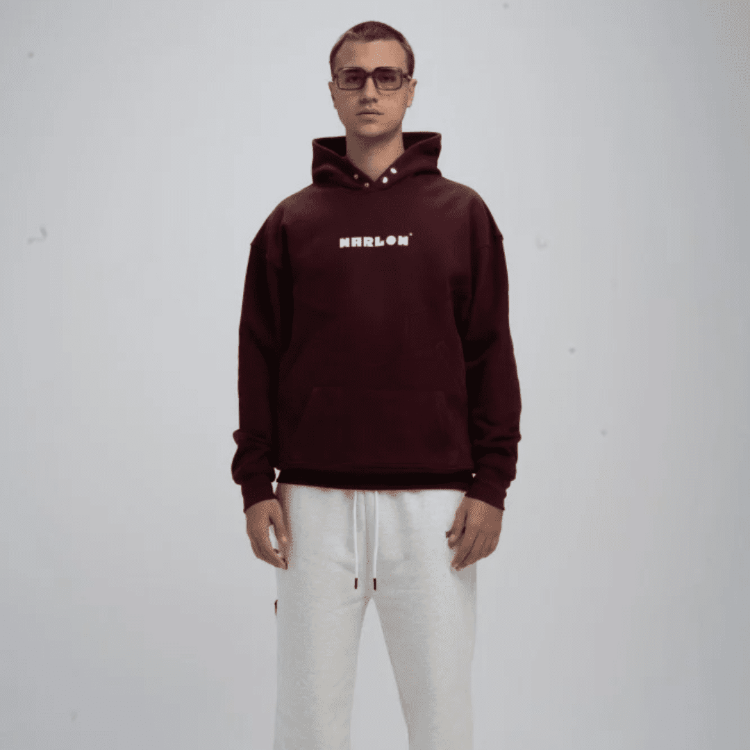 MARLOW Maroon Stich Hoodie | Large