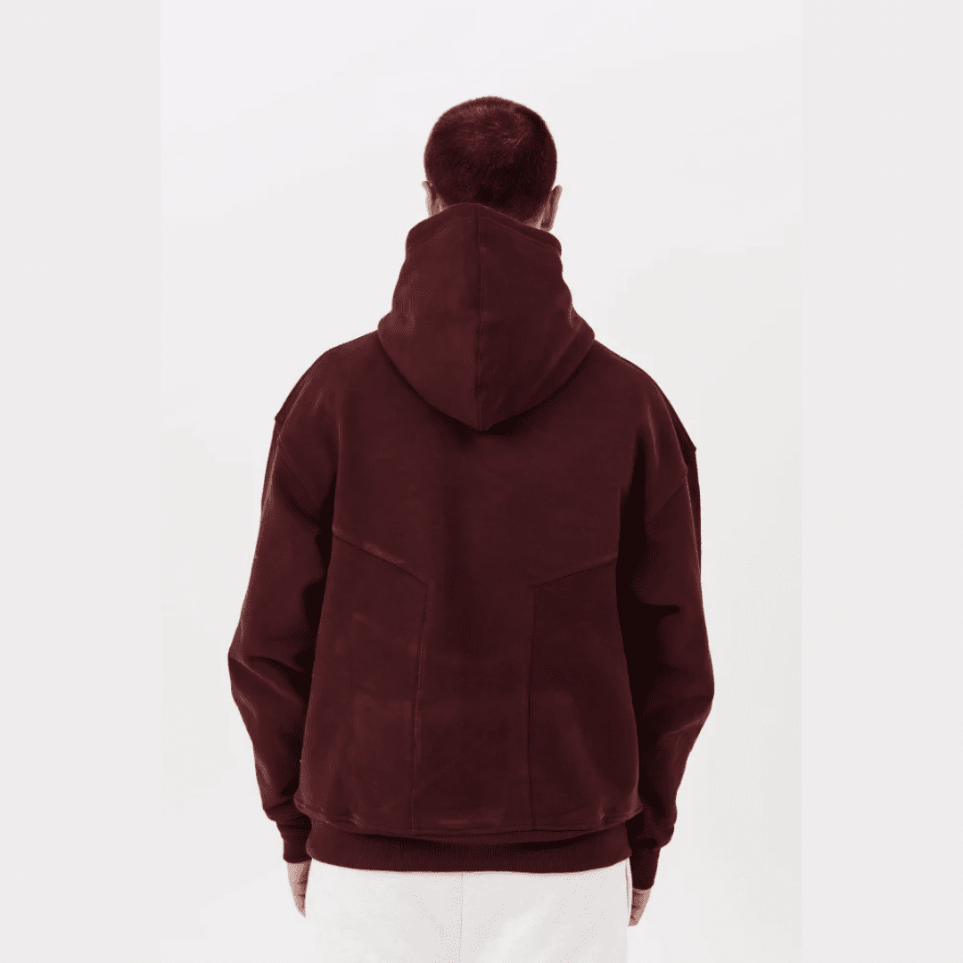 MARLOW Maroon Stich Hoodie | Large