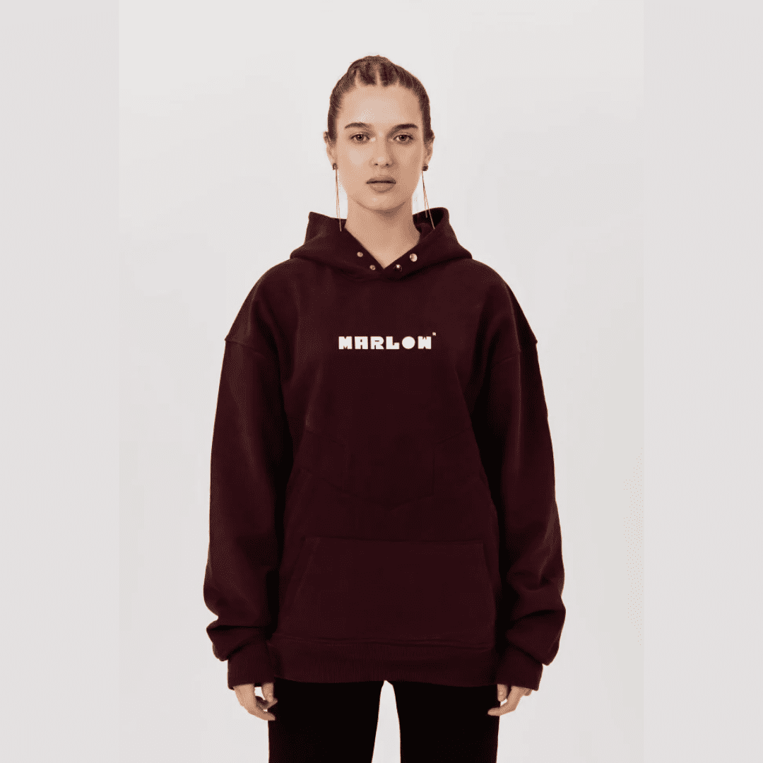 MARLOW Maroon Stich Hoodie | Large