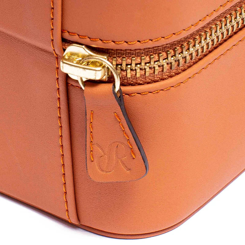 Hyde Park Two Watch Zip Case Tan