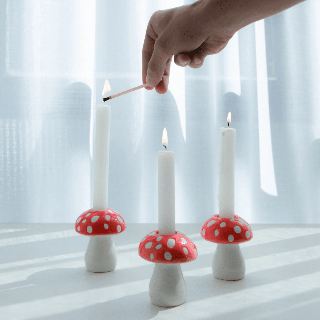 DOIY Candle Holder Amanita Red