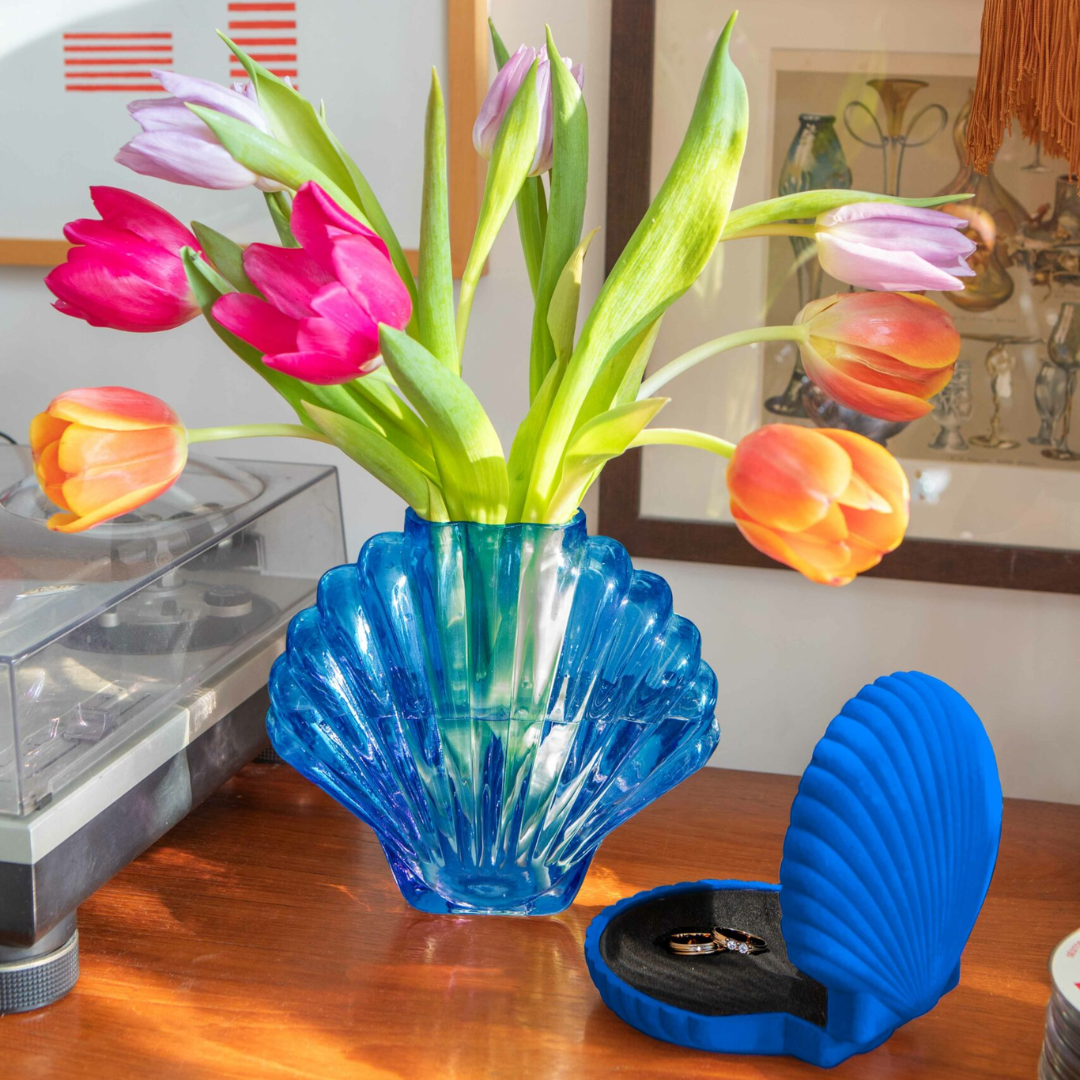 DOIY Vase Seashell Blue