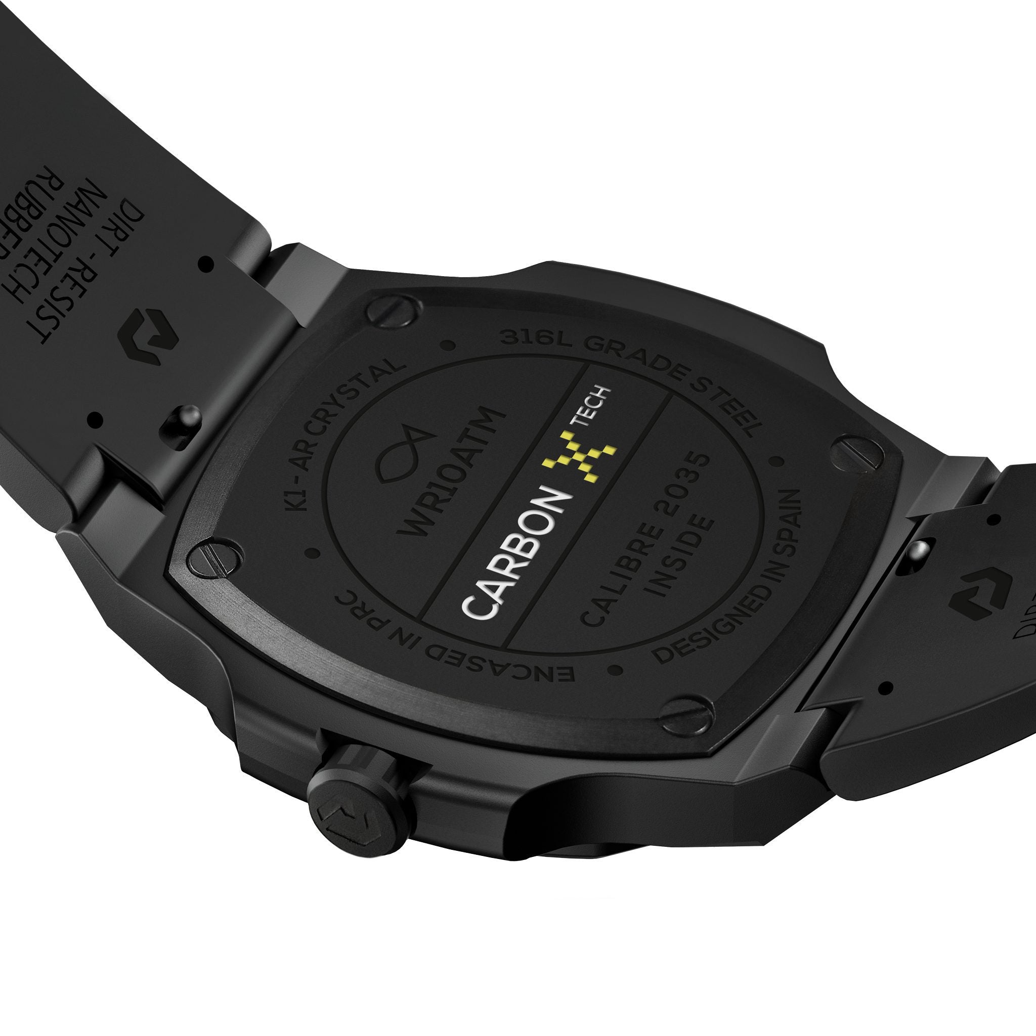 NUUN Origen Dawn-Carbon X 40.5mm Case- K1 Crystal with Anti-reflective Coat- Black Nanotech Anti-Dirt Res