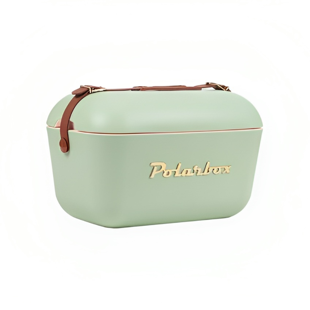 POLARBOX Olive Green Cooler Box with Golden Letters - 12L