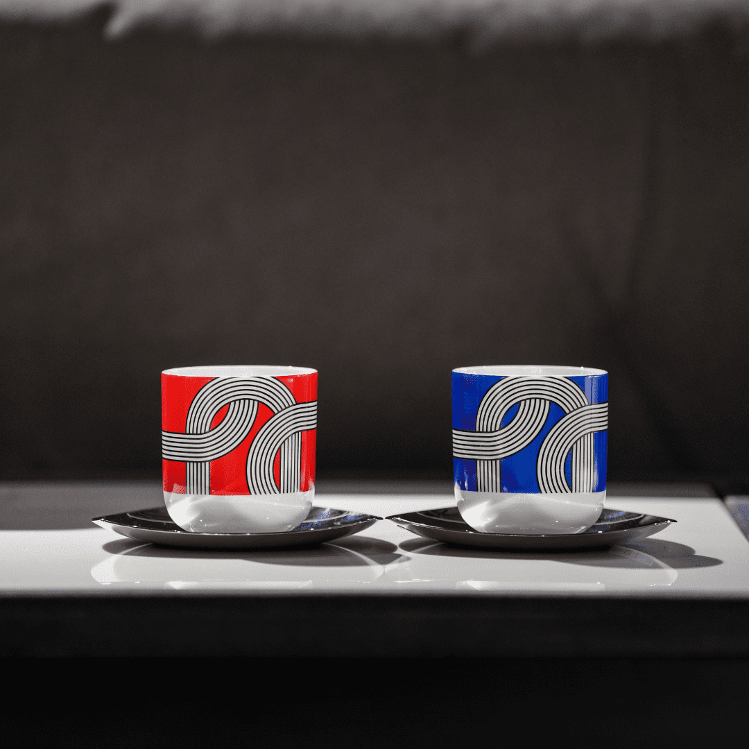 RESONG Cup set ceramic-Red -Blue