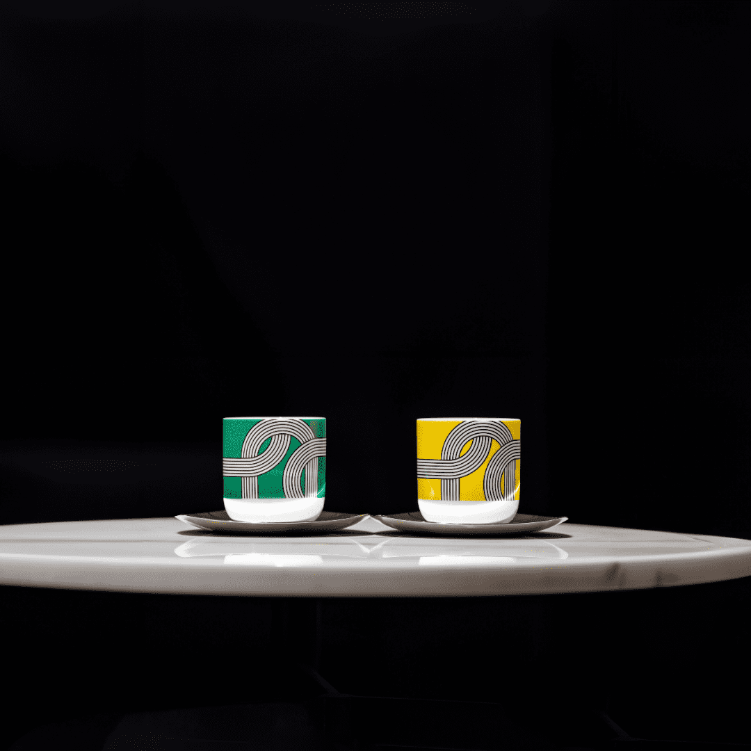 RESONG Cup set ceramic-Yell-Grn