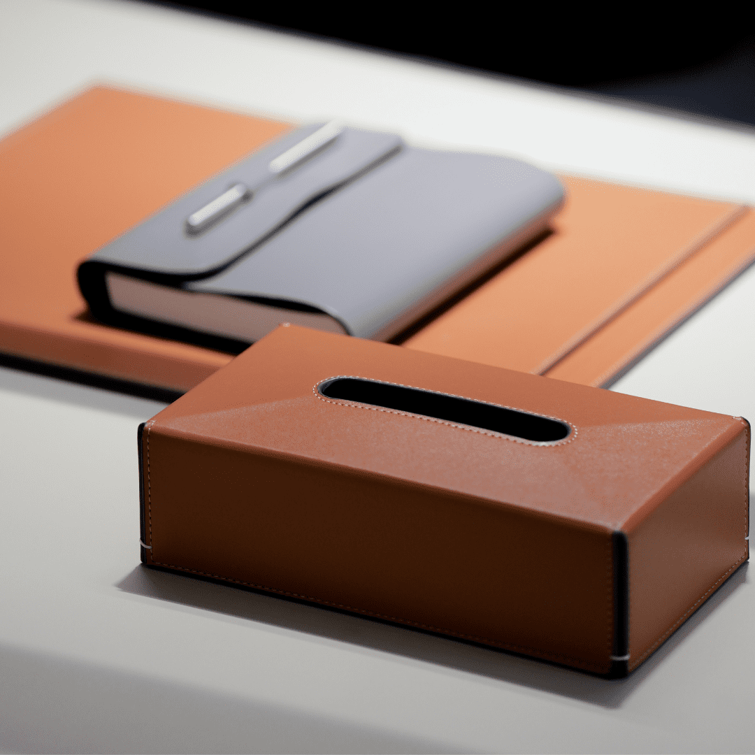 RESONG Tissue box PU Leather -Orange