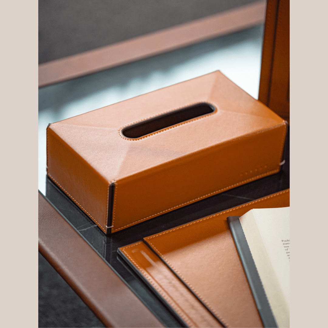 RESONG Tissue box PU Leather -Orange