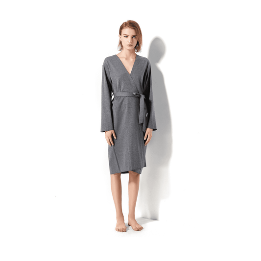 Resong Bathrobe silk cotton-grey