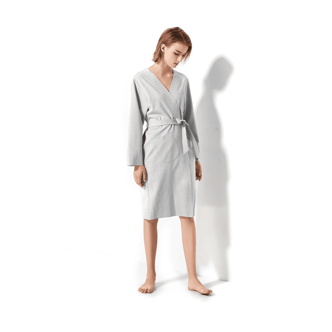 Resong Bathrobe silk cotton-L grey