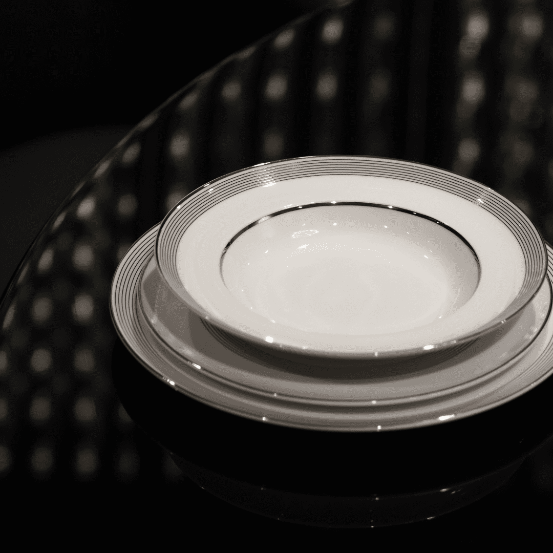 RESONG plate deep-black ceramic