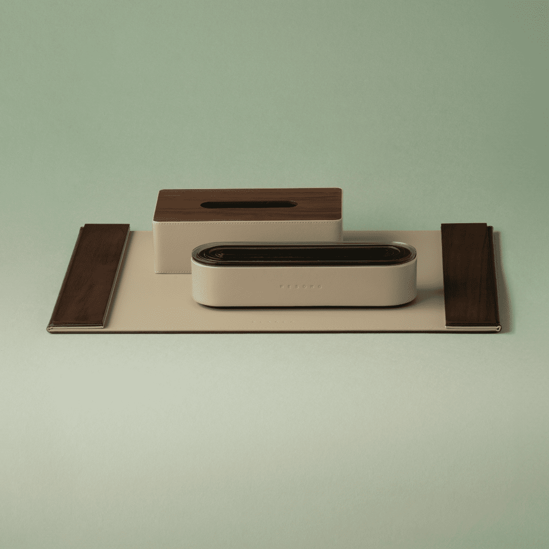 RESONG tray PU Leather-wooden