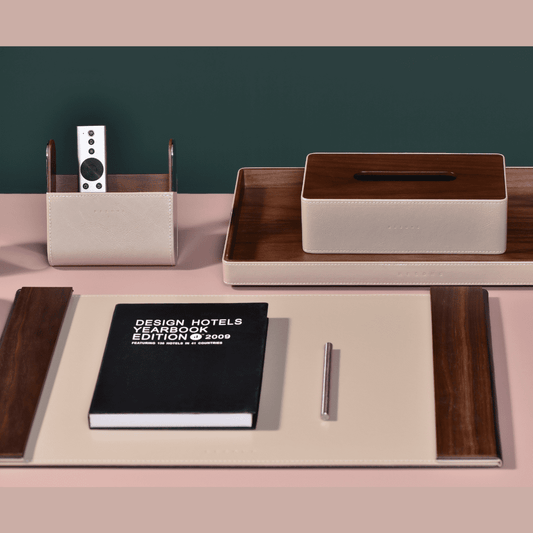 Resong tray PU Leather-wooden