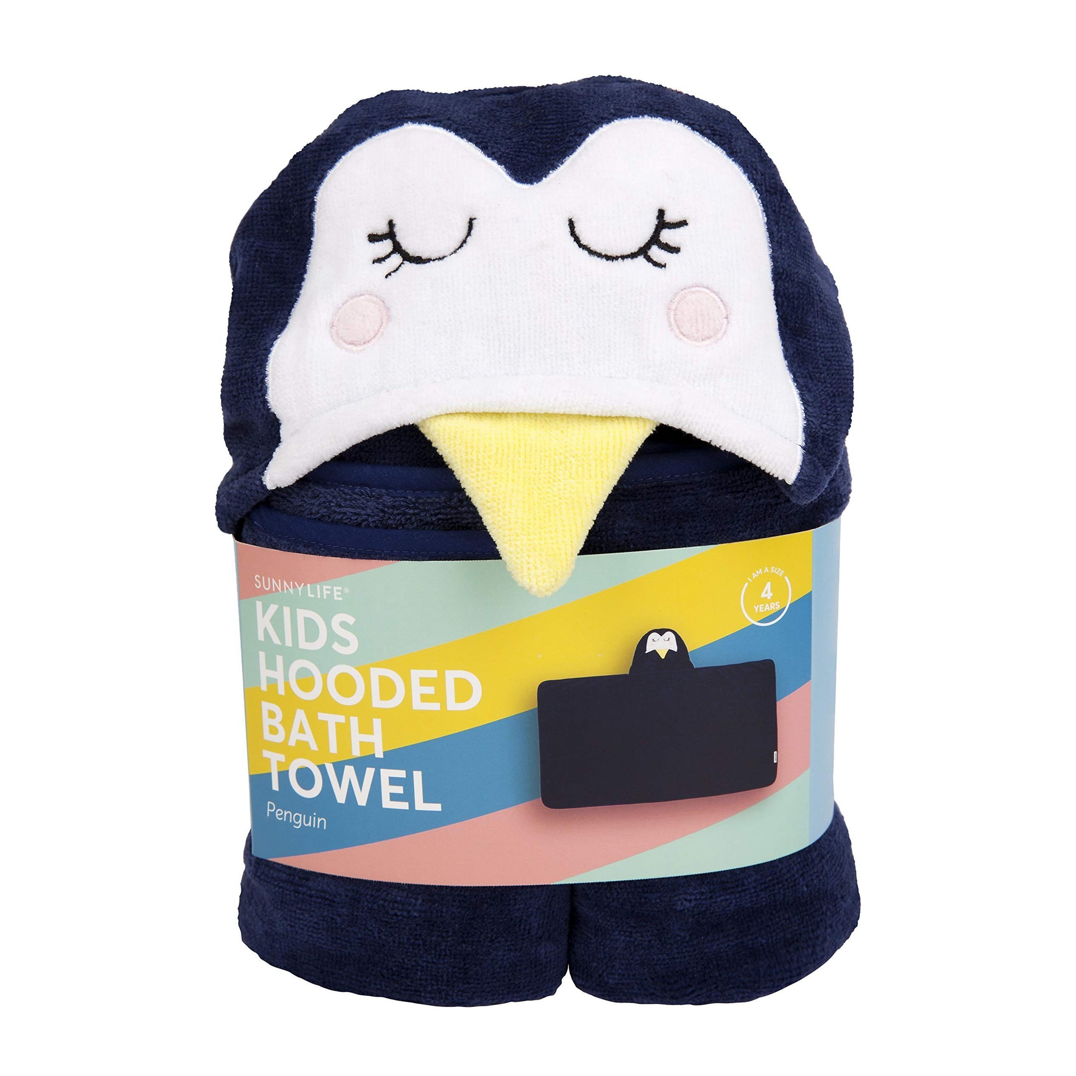 SUNNYLIFE Penguin Kids Hooded Bath Towel