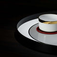 Load image into Gallery viewer, Optical Art Lacquered Round Tray-Black M
