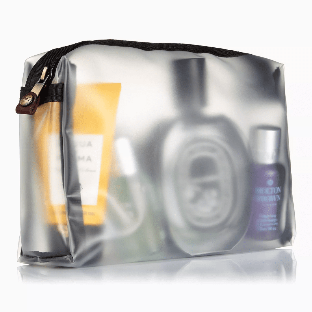 MANTIDY HERRINGBONE Large Pink Wash Bag