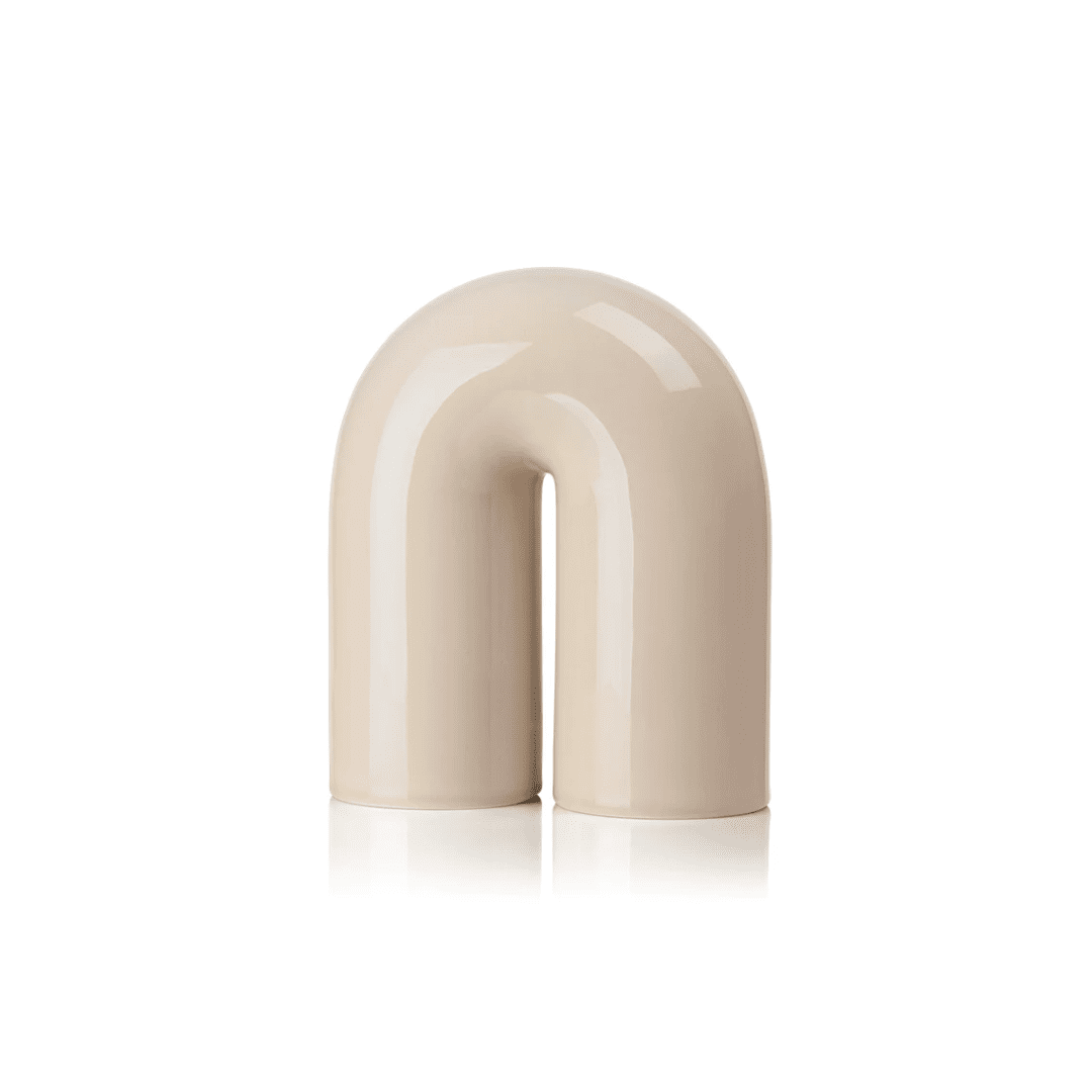 LUCIE KAAS Paipa - Ceramic Tube Small- Almond H 14 cm