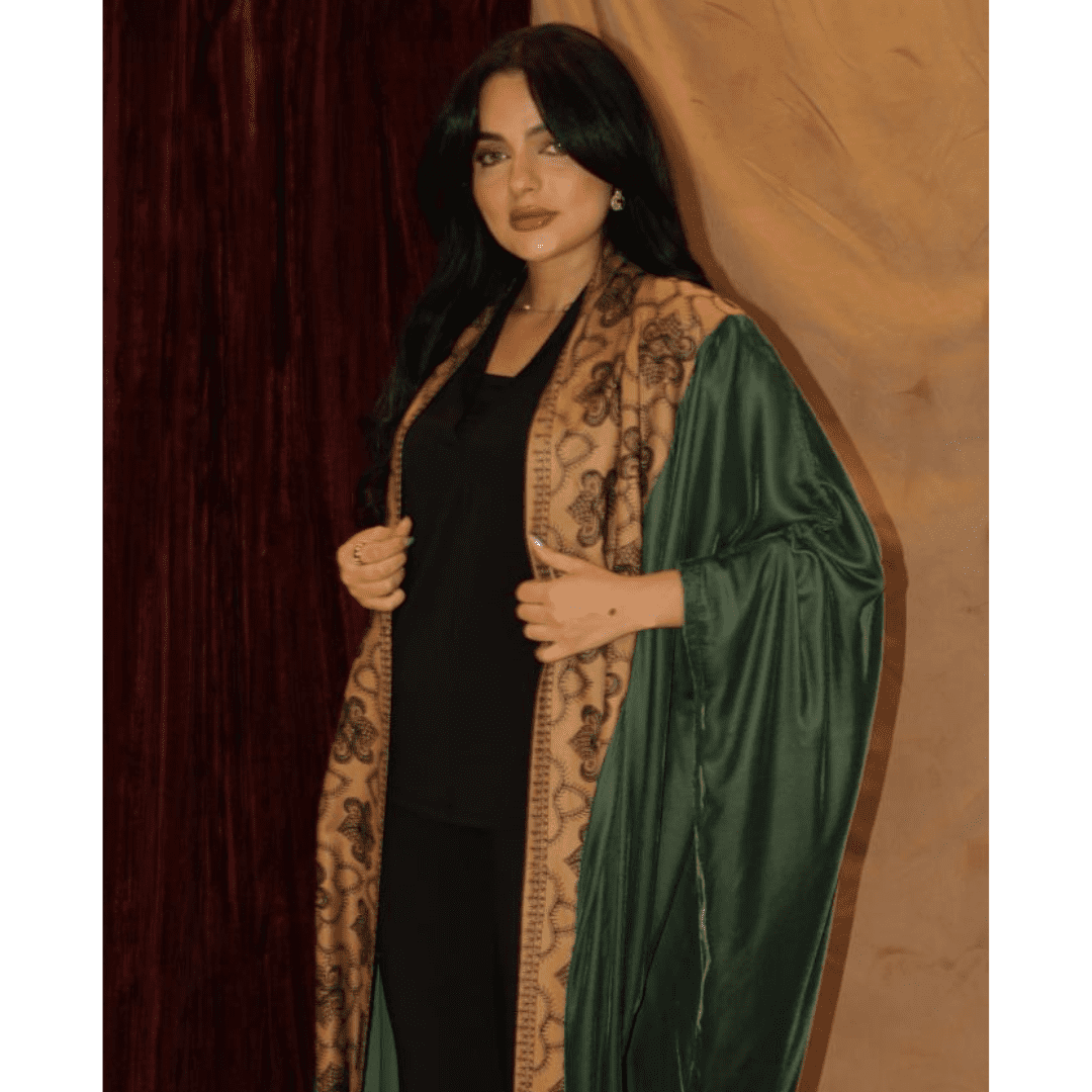 ALWAFRAH Green Winter Abaya