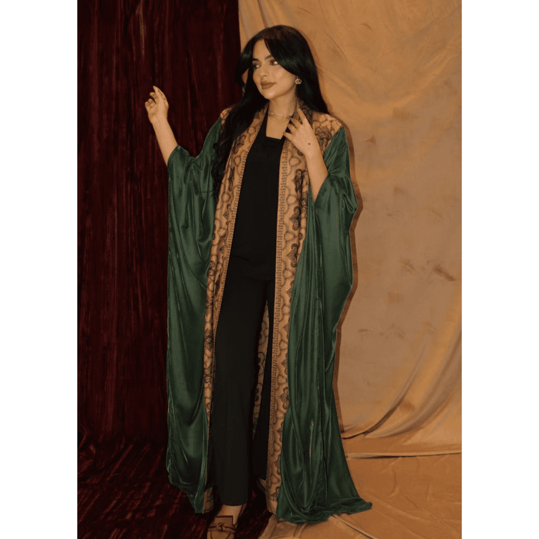 ALWAFRAH Green Winter Abaya
