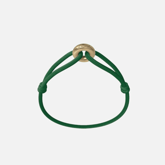 WECORD Golden Soho Bracelet with Green Cord